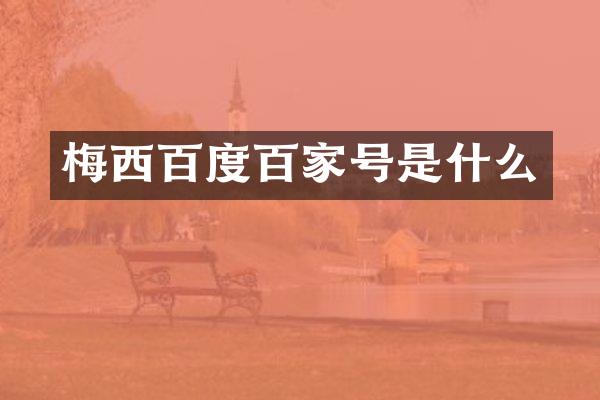 梅西百度百家号是什么