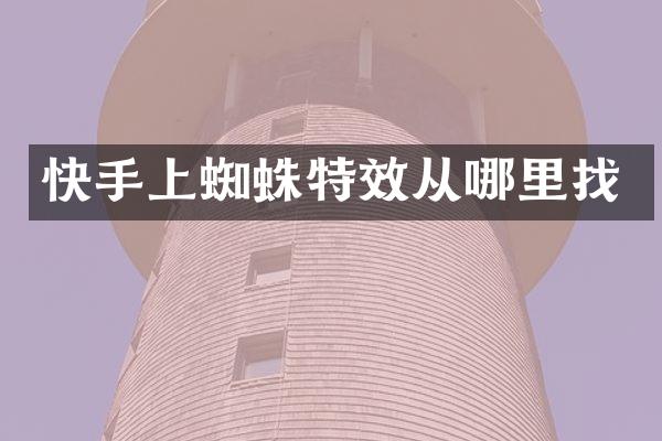 快手上蜘蛛特效从哪里找