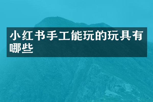 小红书手工能玩的玩具有哪些