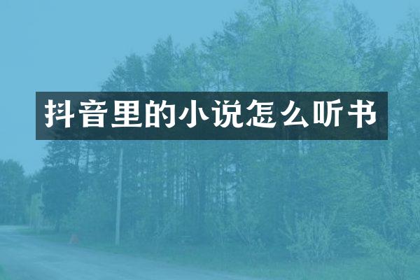 抖音里的小说怎么听书