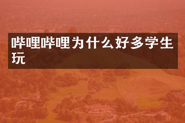 哔哩哔哩为什么好多学生玩
