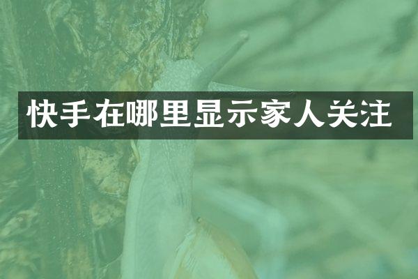 快手在哪里显示家人关注