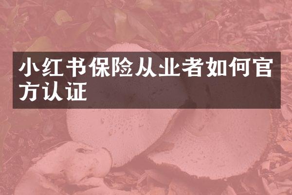 小红书保险从业者如何官方认证