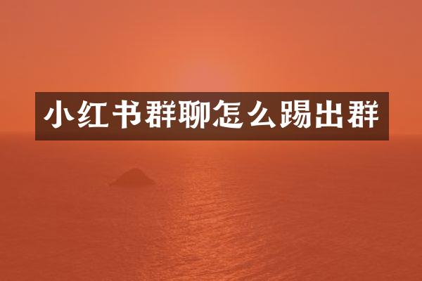 小红书群聊怎么踢出群