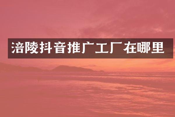 涪陵抖音推广工厂在哪里