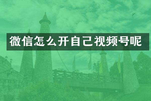 微信怎么开自己视频号呢