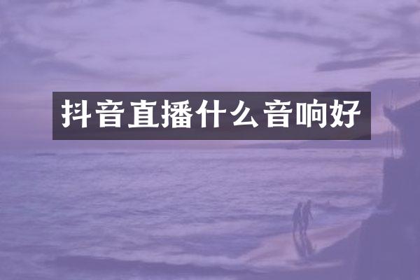 抖音直播什么音响好