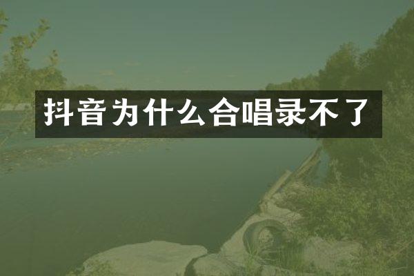 抖音为什么合唱录不了