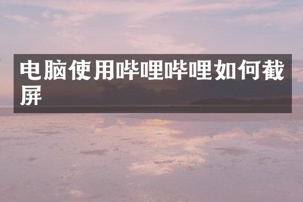 电脑使用哔哩哔哩如何截屏