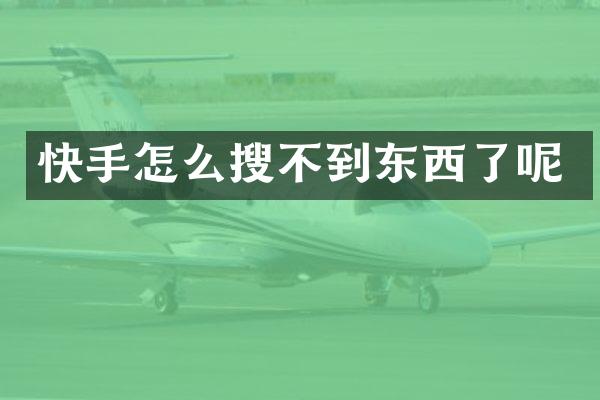 快手怎么搜不到东西了呢