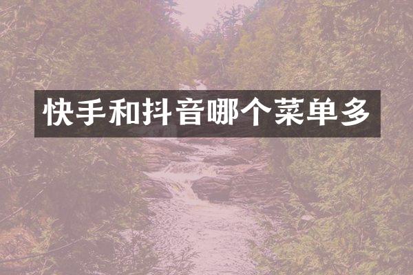 快手和抖音哪个菜单多