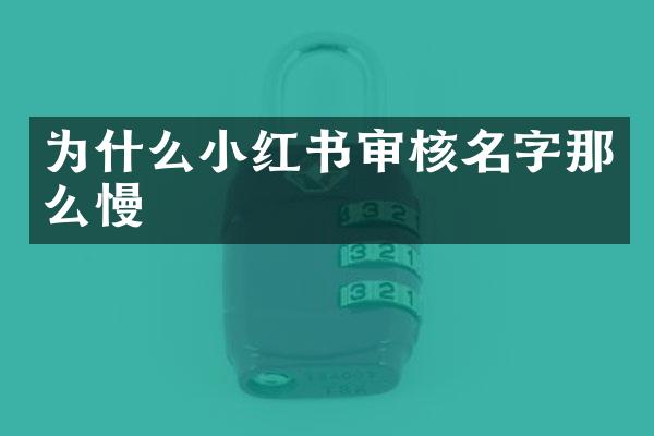 为什么小红书审核名字那么慢