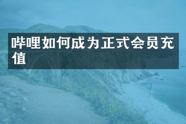 哔哩如何成为正式会员充值