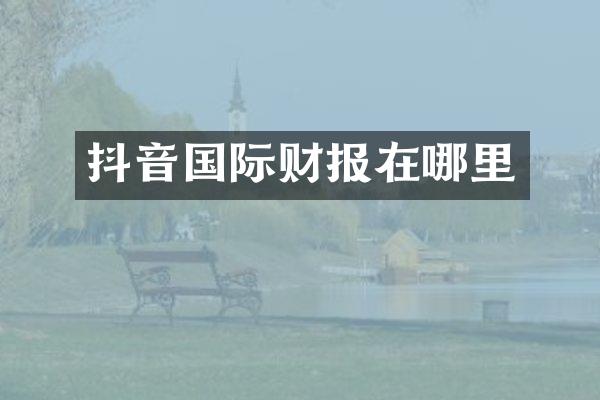 抖音国际财报在哪里