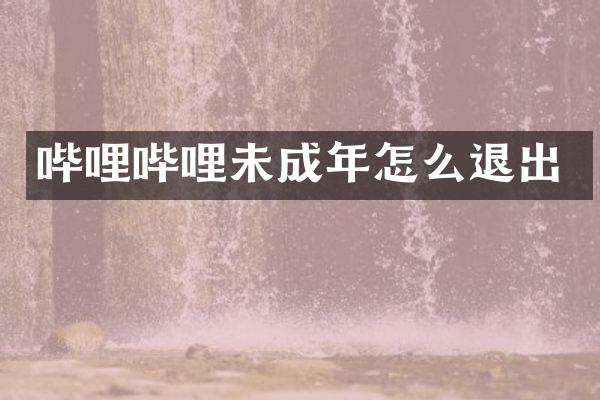 哔哩哔哩未成年怎么退出