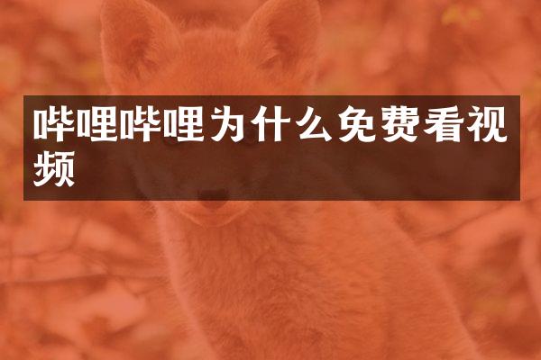 哔哩哔哩为什么免费看视频