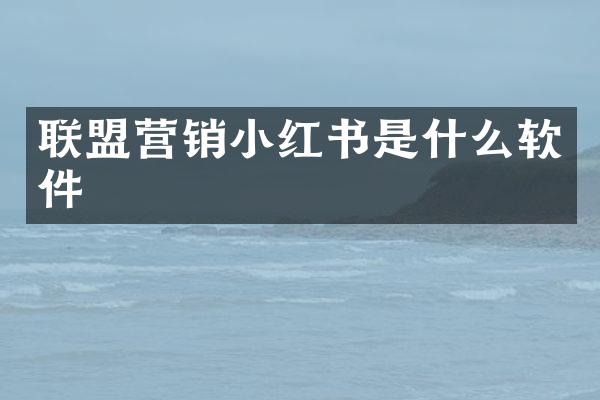 联盟营销小红书是什么软件