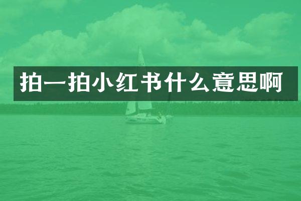 拍一拍小红书什么意思啊