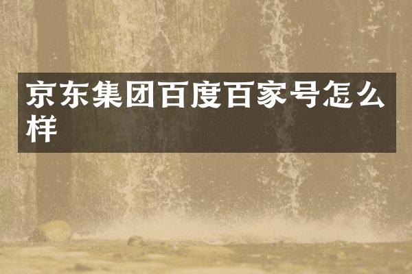 京东集团百度百家号怎么样