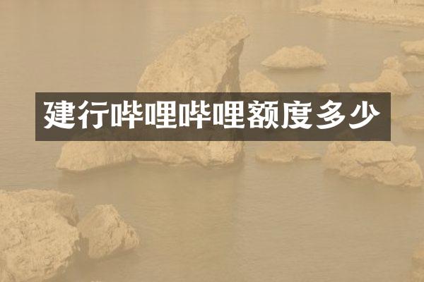 建行哔哩哔哩额度多少