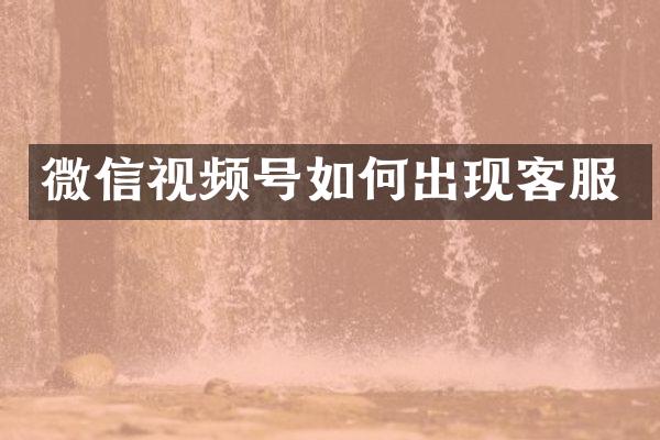 微信视频号如何出现客服