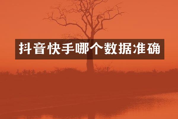 抖音快手哪个数据准确