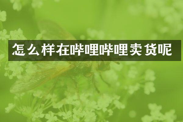 怎么样在哔哩哔哩卖货呢