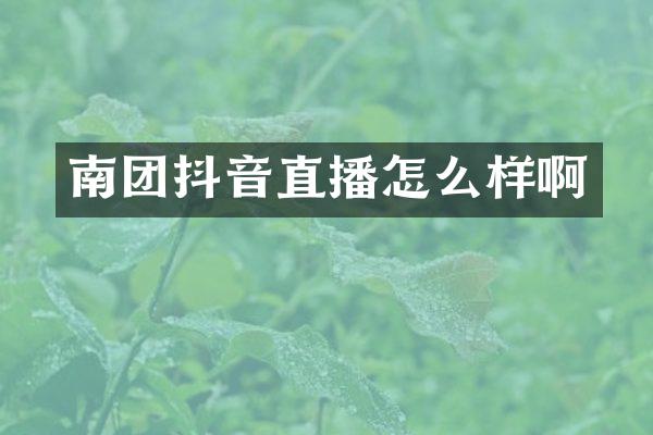 南团抖音直播怎么样啊