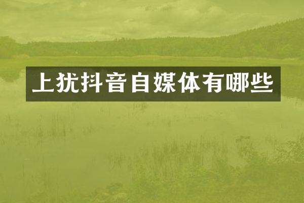 上犹抖音自媒体有哪些