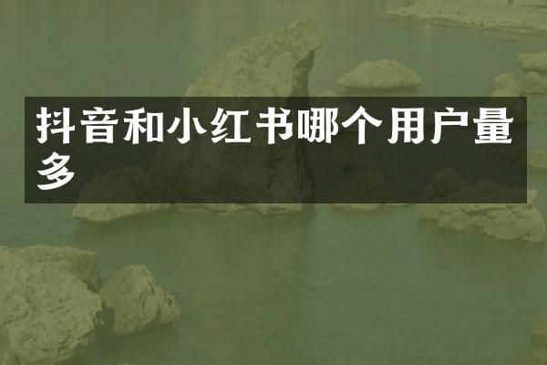 抖音和小红书哪个用户量多