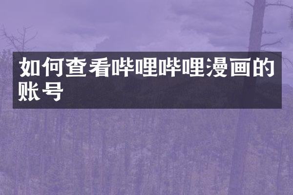 如何查看哔哩哔哩漫画的账号