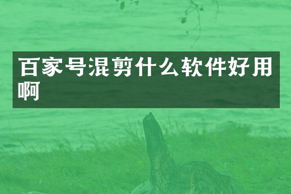 百家号混剪什么软件好用啊