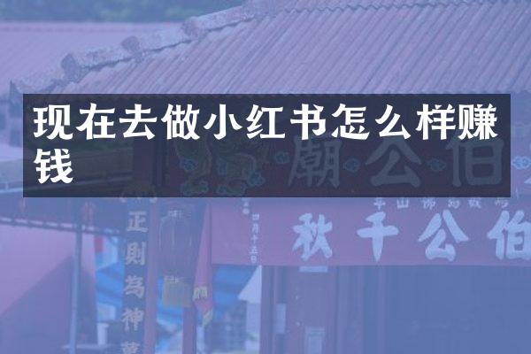 现在去做小红书怎么样赚钱
