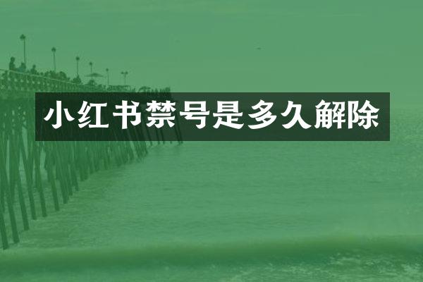 小红书禁号是多久解除