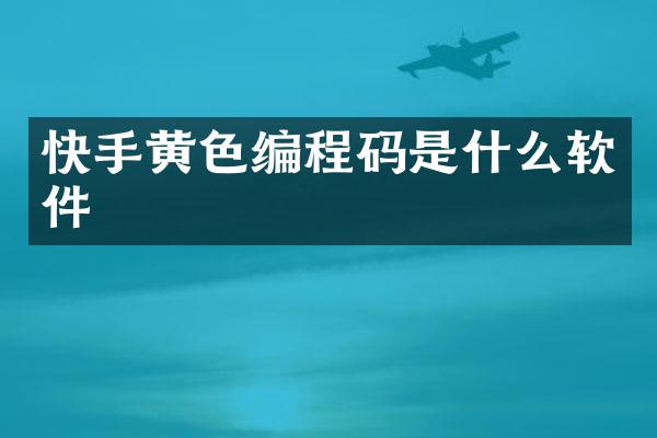 快手黄色编程码是什么软件