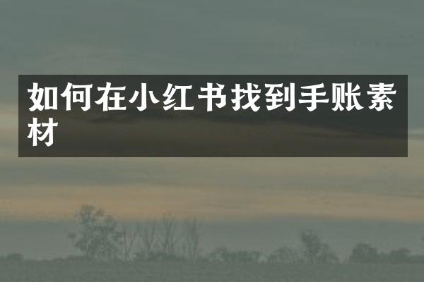 如何在小红书找到手账素材