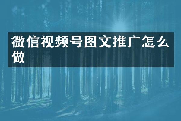 微信视频号图文推广怎么做