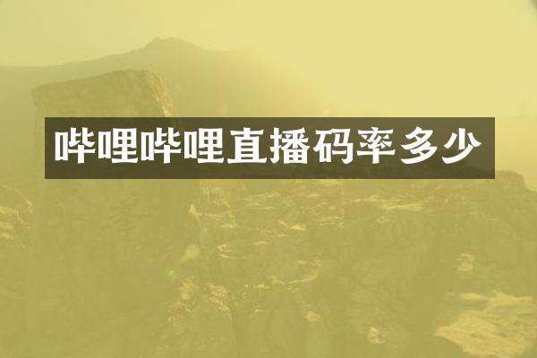 哔哩哔哩直播码率多少