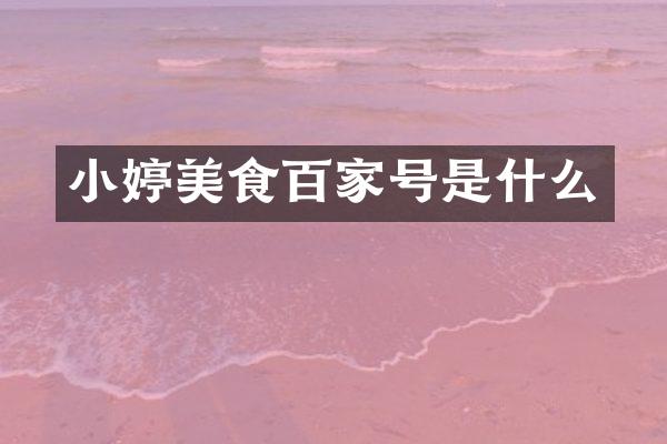 小婷美食百家号是什么