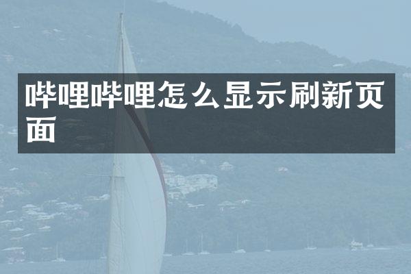 哔哩哔哩怎么显示刷新页面