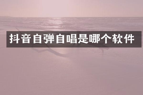 抖音自弹自唱是哪个软件
