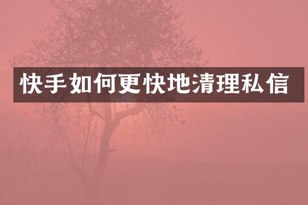 快手如何更快地清理私信