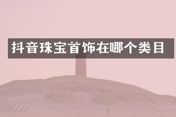 抖音珠宝首饰在哪个类目