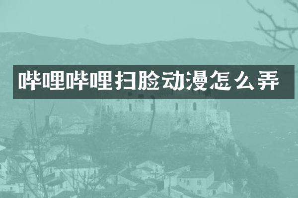 哔哩哔哩扫脸动漫怎么弄