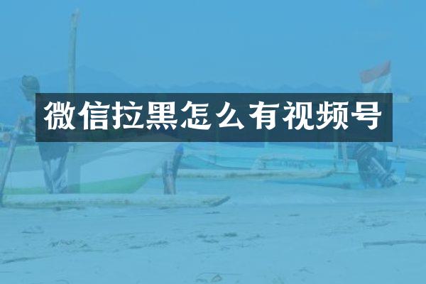 微信拉黑怎么有视频号