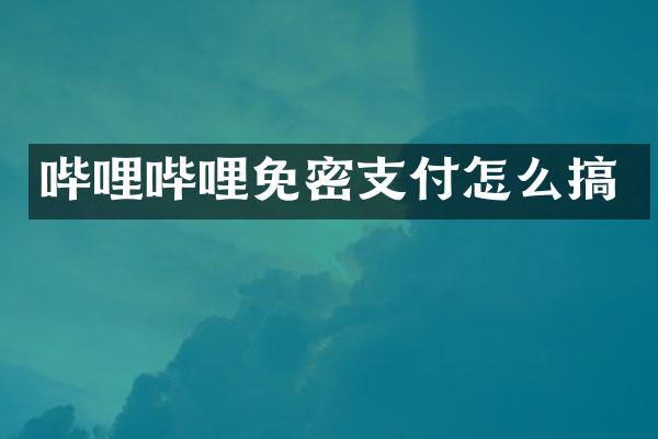 哔哩哔哩免密支付怎么搞