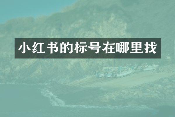 小红书的标号在哪里找