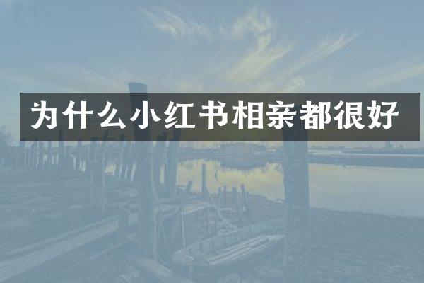 为什么小红书相亲都很好