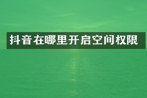 抖音在哪里开启空间权限