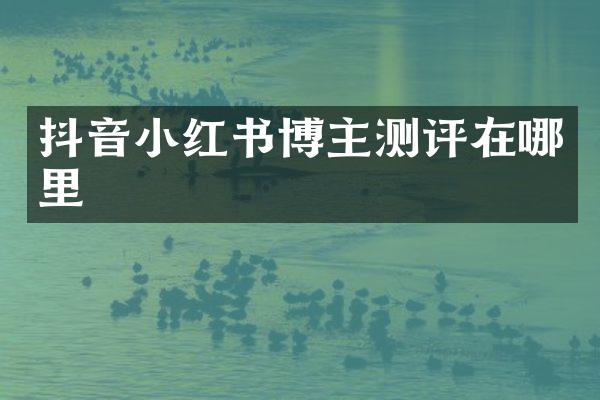抖音小红书博主测评在哪里